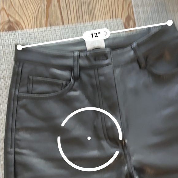 Melina high-rise, straight-leg pant structured just like denim. Vegan Leather. - Picture 7 of 7